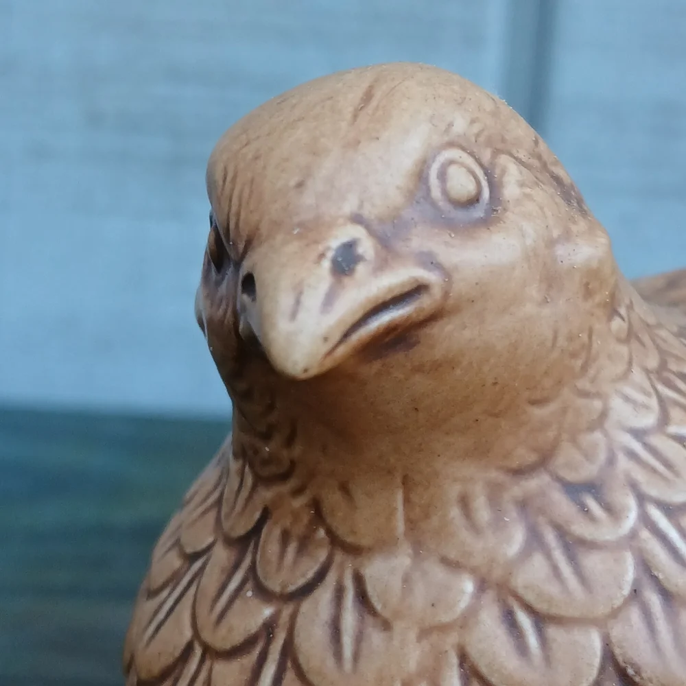 Vintage Norcrest Quail Ceramic Figurine #A610. Charming Ceramic Quail Tan Bird
